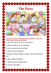 English Worksheet: The Party