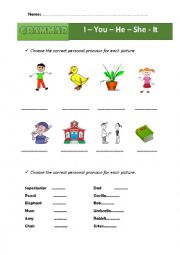 English Worksheet: Personal Pronouns