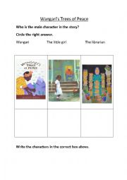 English Worksheet: Wangaris Trees of Peace I - Reading Comprehension/Reflection 