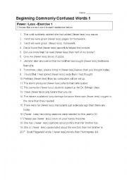 English Worksheet: Beginning Commonly Confused Words 1
