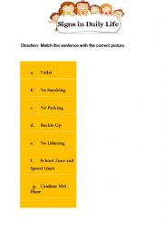 English Worksheet: Signs in Daily Life
