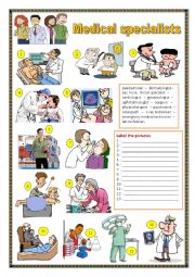 English Worksheet: Medical specialists.