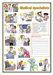 English Worksheet: Medical specialists.