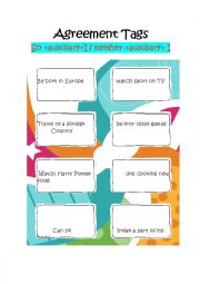 English Worksheet: Agreement tags