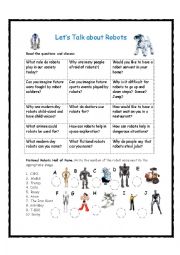 English Worksheet: Lets Talk about Robots