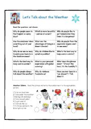 English Worksheet: Lets Talk about the Weather