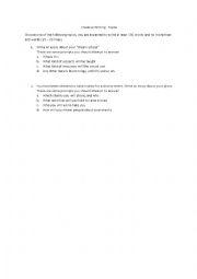 English Worksheet: Creative Writing Topics