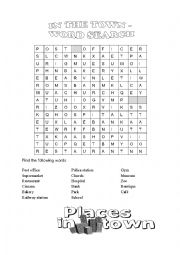 places in town wordsearch