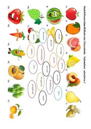 English Worksheet: fruits