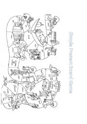 English Worksheet: SIMPLE PRESENT BOARD GAME