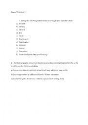 English Worksheet: Drama Worksheet