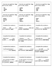 English Worksheet: Snakes and ladders cards