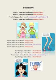English Worksheet: If youre happy song for children
