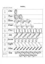 English Worksheet: Numbers 1-10