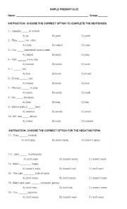 English Worksheet: simple present quiz