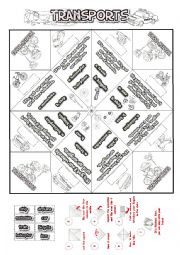 English Worksheet: Means of Transports Cootie Catcher