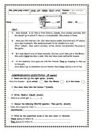 END OF TERM TEST 3 7th FORM