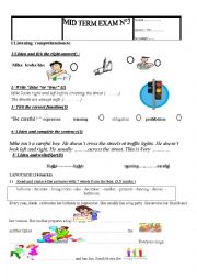 English Worksheet: Mid-term test n3 