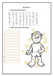 English Worksheet: My Body