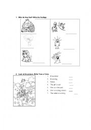 English Worksheet: Feelings- the weather 