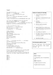 English Worksheet: Rude (lyrics)