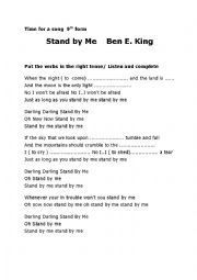 English Worksheet: stand by me