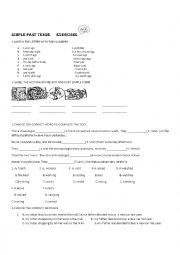 English Worksheet: simple past tense exercises