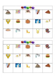 English Worksheet: Bingo-food