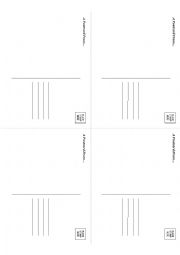 English Worksheet: printable postcard template