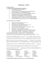 English Worksheet: PHRASAL VERBS