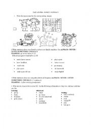 English Worksheet: Daily activities