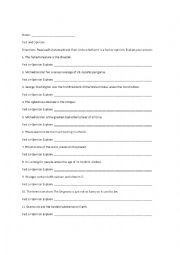 English Worksheet: Fact and Opinion