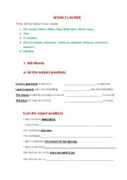 English Worksheet: noun clauses