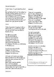 English Worksheet: Becky G Shower song