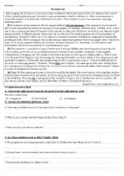 English Worksheet: A Global Test