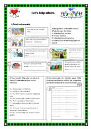 English Worksheet: Lets help others