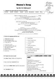 English Worksheet: Mamas Song