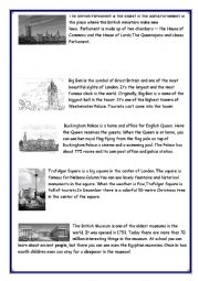 English Worksheet: Short texts about London sights.