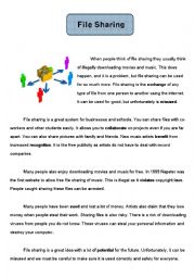 English Worksheet: Debate Topic_File Sharing 