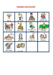English Worksheet: CHILDRENS DAILY ROUTINE