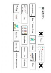 English Worksheet: Classroom instructions dominoes