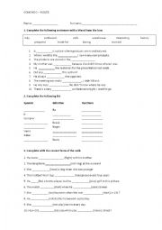 English Worksheet: grammar and voc test