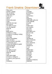 English Worksheet: Listening Practice Frank Sinatra: Downtown