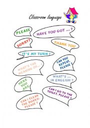 English Worksheet: Classroom language