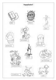 English Worksheet: Easter Simple Pictionary