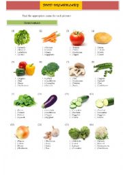 Food Vocabulary - Vegetables