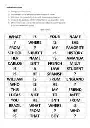 English Worksheet: Form Sentences