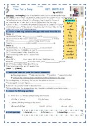 English Worksheet: Hey Brother SONG