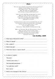 English Worksheet: Uluru Lou Bradley [SONG]
