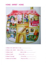 English Worksheet: home sweet home
